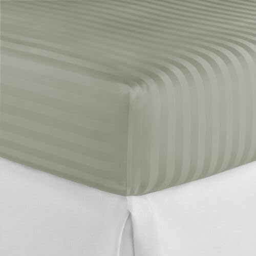 Charms Trend Modern Stripe White Fitted Sheet 30cm / 12” Deep Easy Care Bedding Poly Cotton Bed Sheets