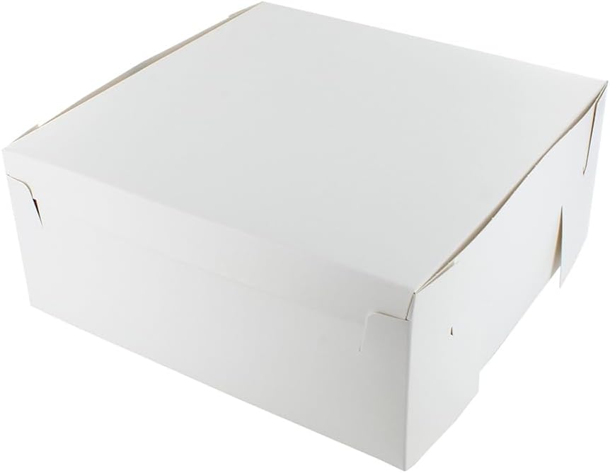 Bakery Box, 7" x 7", White Folding Box For Cake, Cookies, Sandwiches, Cake Slices, Pastries, Take Aways, And Soaps, Gift Boxes - 10 Pack