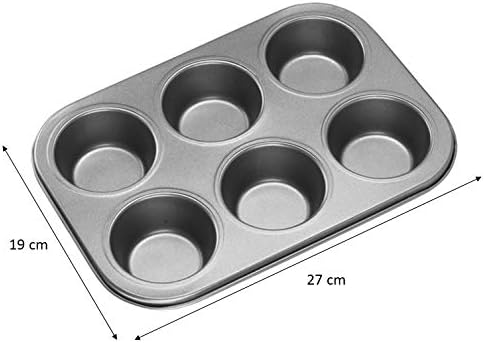 Home Baking Cupcake Tray Cake Muffin Tray 6 Slots 26cm x 18.5cm.