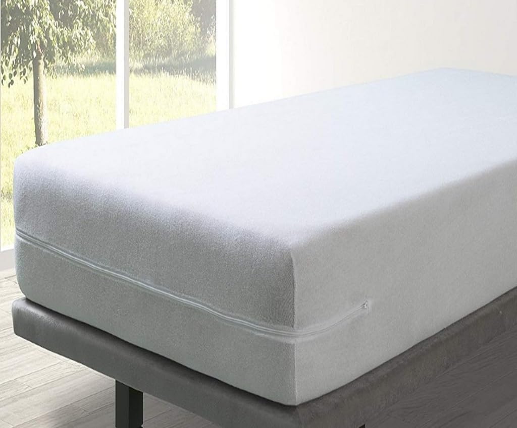 Charms Trend Plain Terry Anti Bed Bug Premium Full Zipped Waterproof Mattress Cover 360° Fully Fitted Encasement Protector