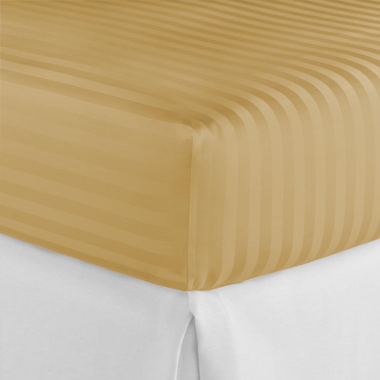 Charms Trend Modern Stripe White Fitted Sheet 30cm / 12” Deep Easy Care Bedding Poly Cotton Bed Sheets