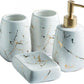 3/4/5 Pieces Modern Luxury Bathroom Accessories Set Marble Pattern Ceramics Bathroom Sets Accessories for Home, Apartment, Dormitory