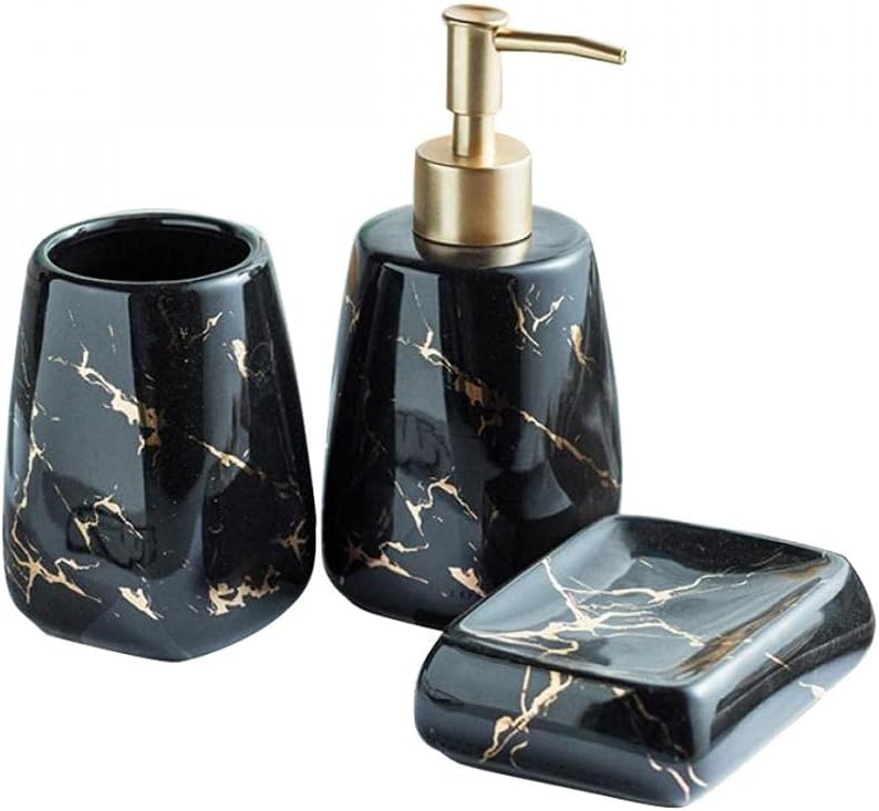 3/4/5 Pieces Modern Luxury Bathroom Accessories Set Marble Pattern Ceramics Bathroom Sets Accessories for Home, Apartment, Dormitory