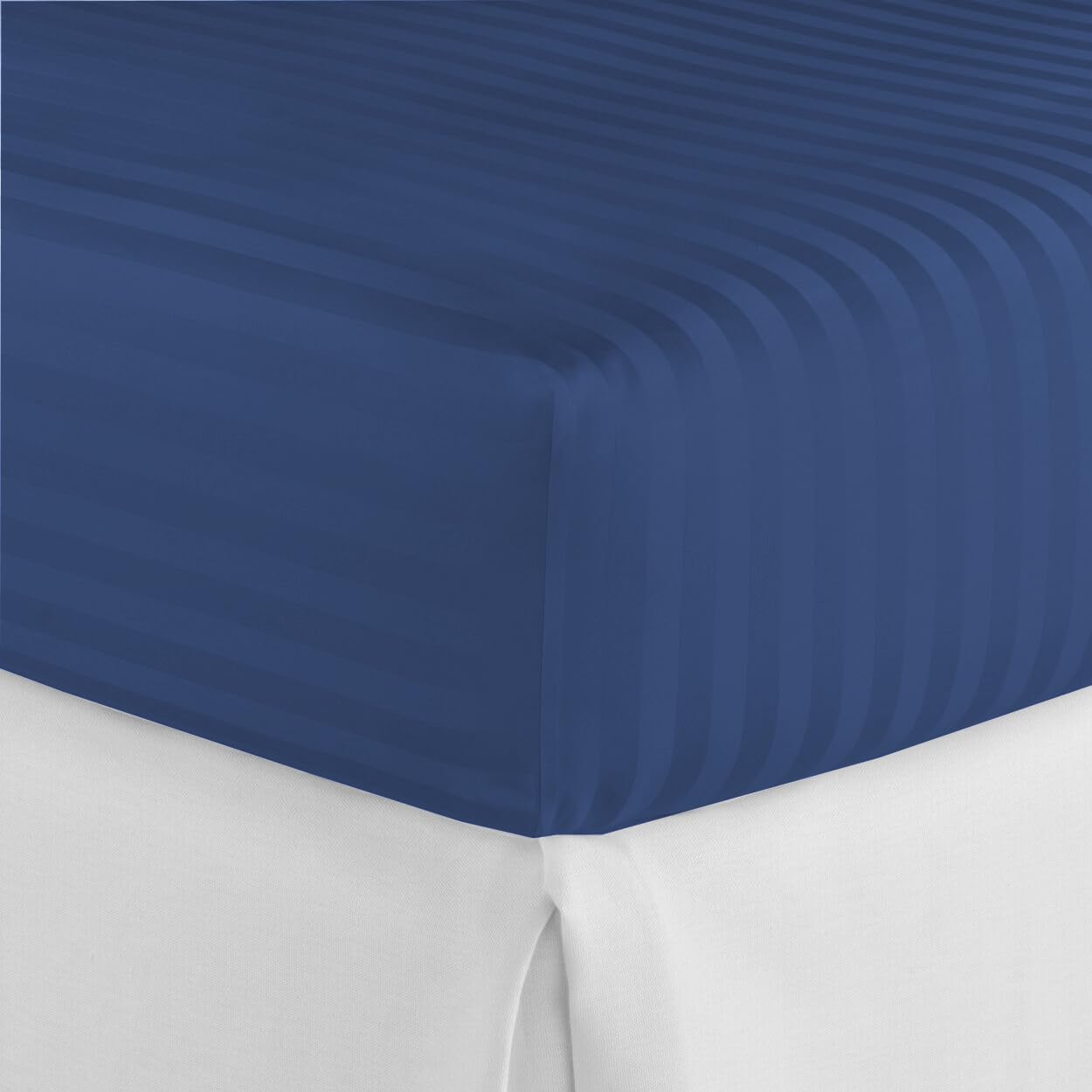 Charms Trend Modern Stripe White Fitted Sheet 30cm / 12” Deep Easy Care Bedding Poly Cotton Bed Sheets