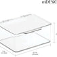 Set of 4 Storage Box with Lid – Practical Plastic Medicine Organiser – Stackable Storage Container for Serums, Oils, Cosmetics and More – Clear