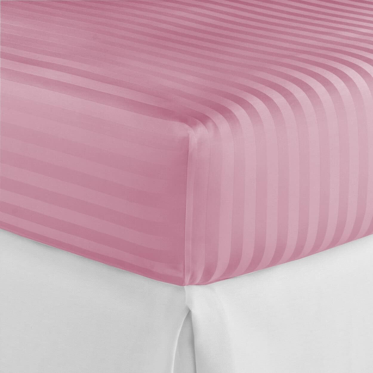 Charms Trend Modern Stripe White Fitted Sheet 30cm / 12” Deep Easy Care Bedding Poly Cotton Bed Sheets