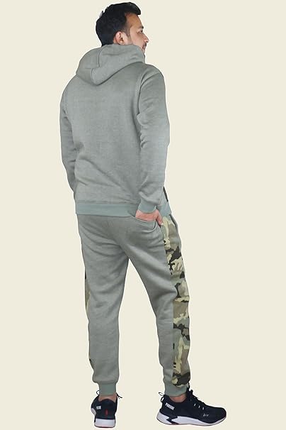 Mens Tracksuit Set Full Sleeve Fleece Hoodie Jacket Top Bottoms Jogging Joggers for Men Contrast Panel Tracksuit Sets Gym Exercise Running Sport Activewear