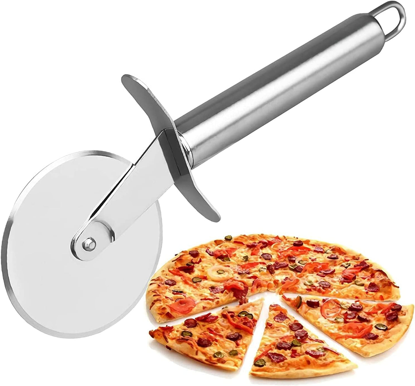 Stainless Steel Kitchen Prep Pizza Cutter Roller 8cm Blade Best Pizza Knife.