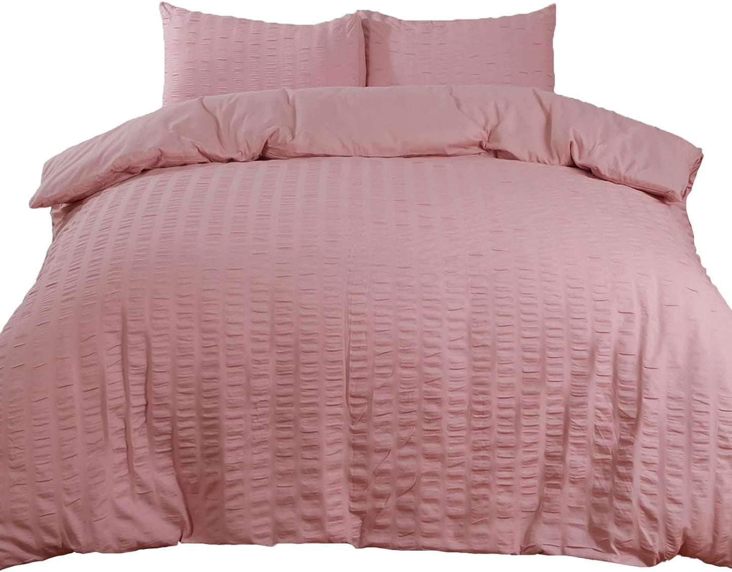 Seersucker Duvet Cover with Pillow Case Luxury Bedding Set