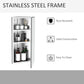 Wall Mount Corner Mirror Cabinet with Three Shelves, Stainless Steel Bathroom Storage Cabinet with Door