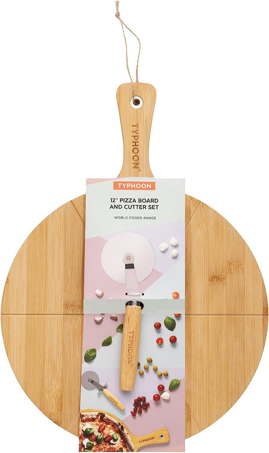 Typhoon World Foods Pizza Board & Cutter Set