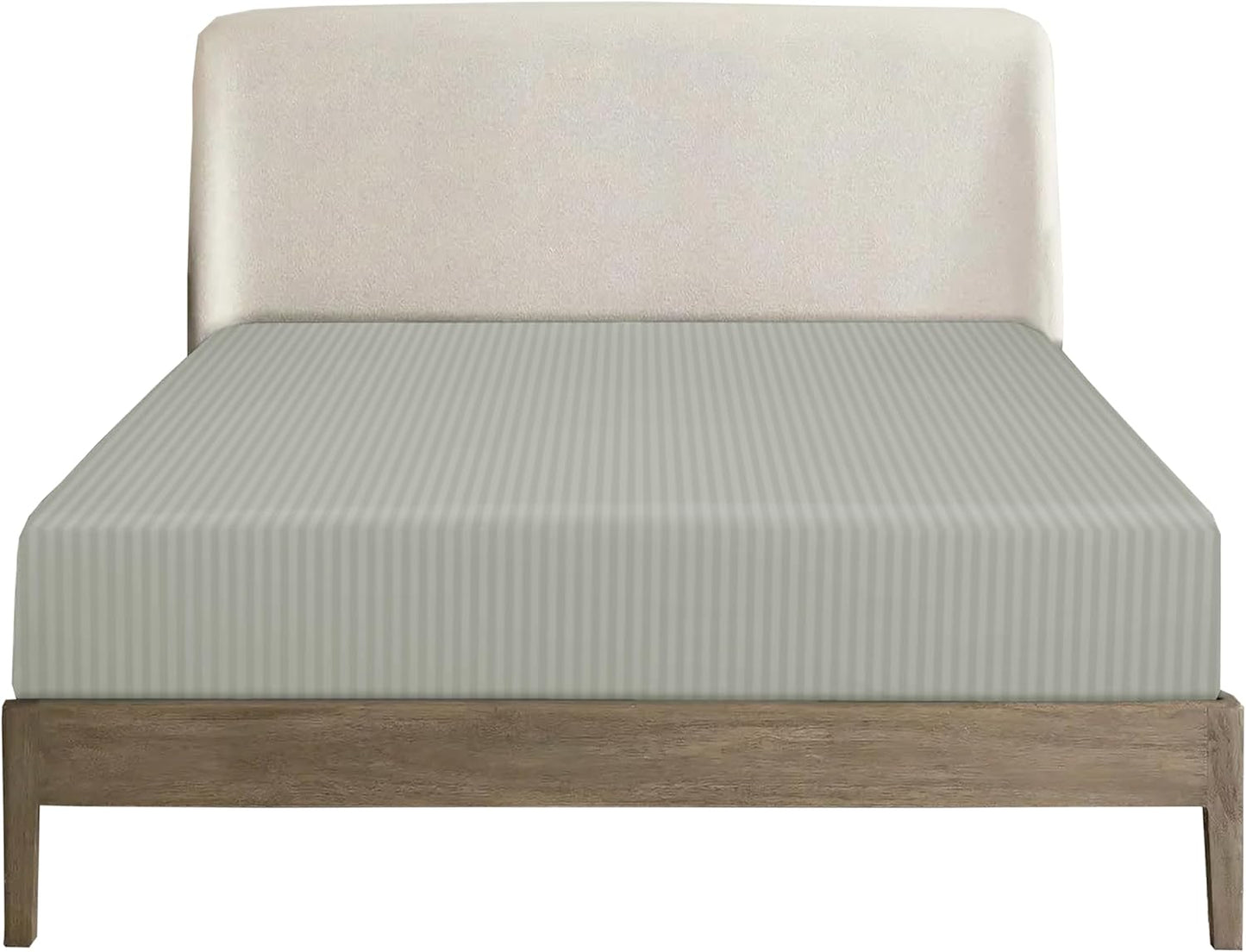 Charms Trend Modern Stripe White Fitted Sheet 30cm / 12” Deep Easy Care Bedding Poly Cotton Bed Sheets