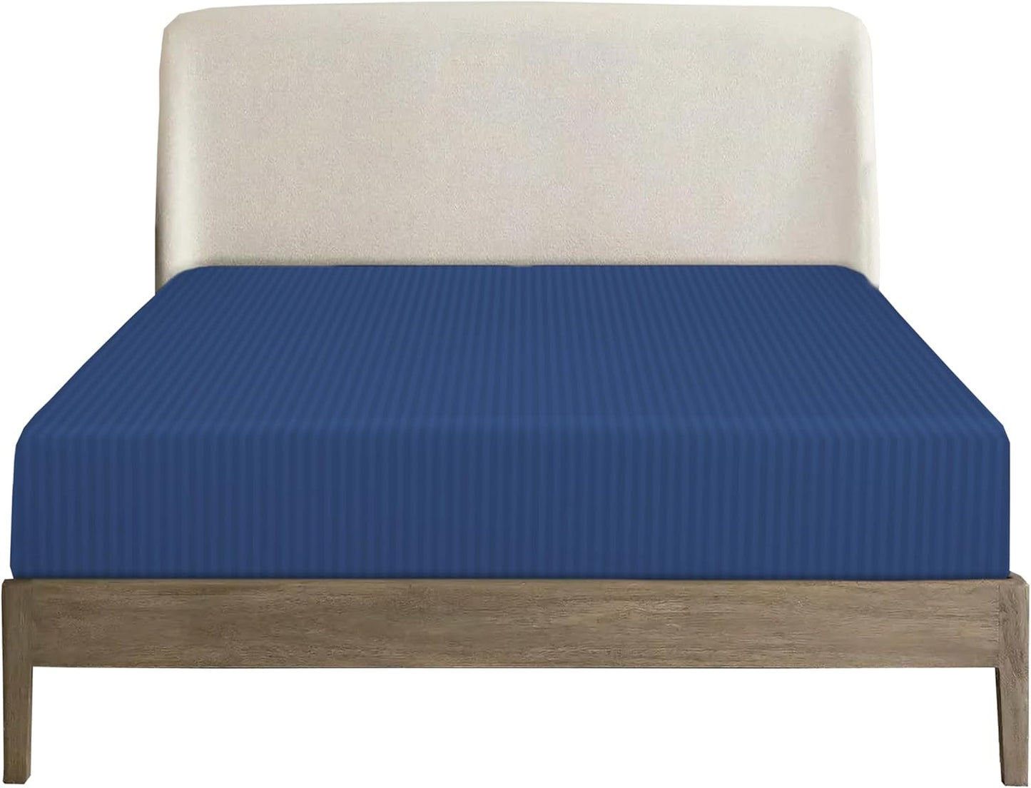 Charms Trend Modern Stripe White Fitted Sheet 30cm / 12” Deep Easy Care Bedding Poly Cotton Bed Sheets