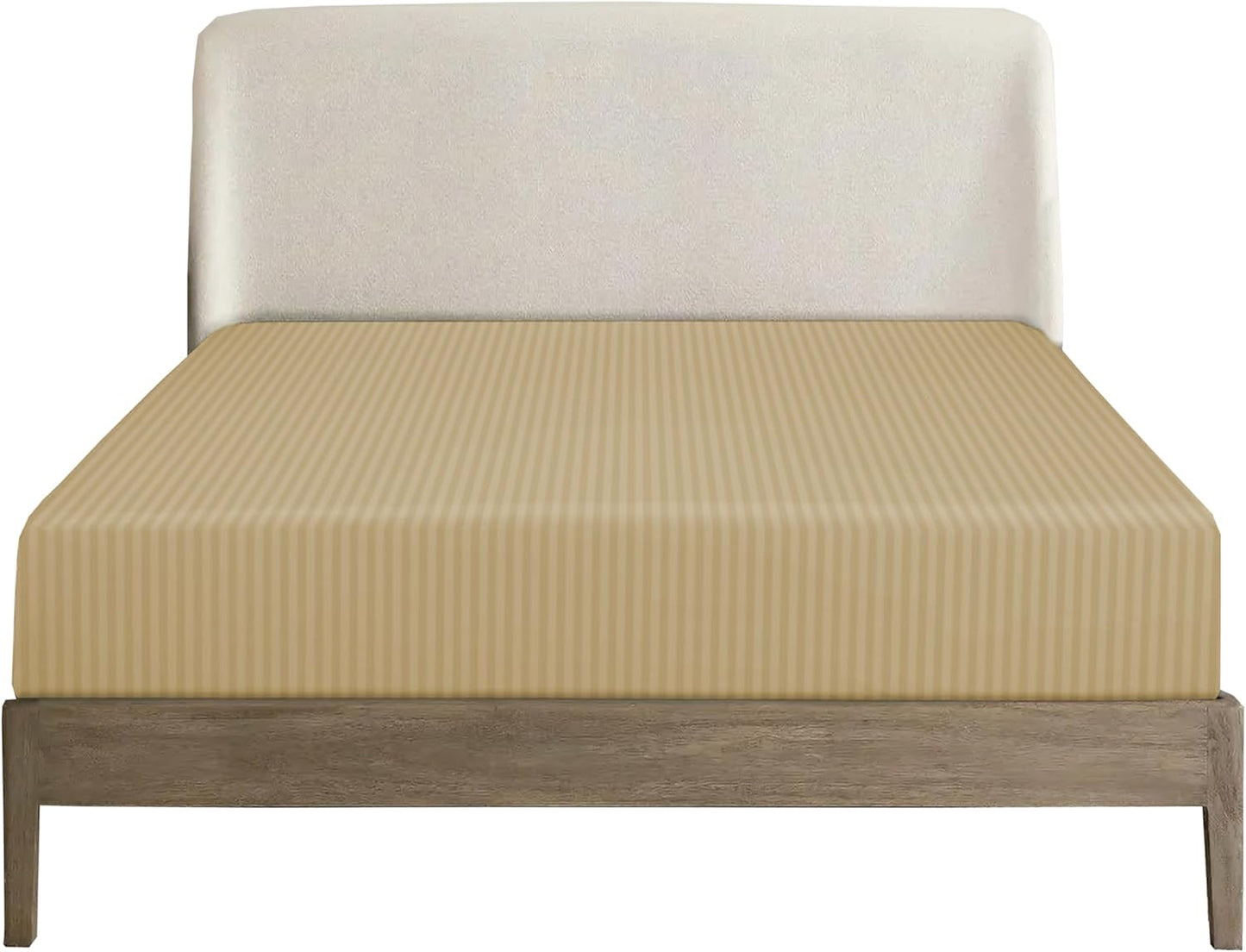 Charms Trend Modern Stripe White Fitted Sheet 30cm / 12” Deep Easy Care Bedding Poly Cotton Bed Sheets