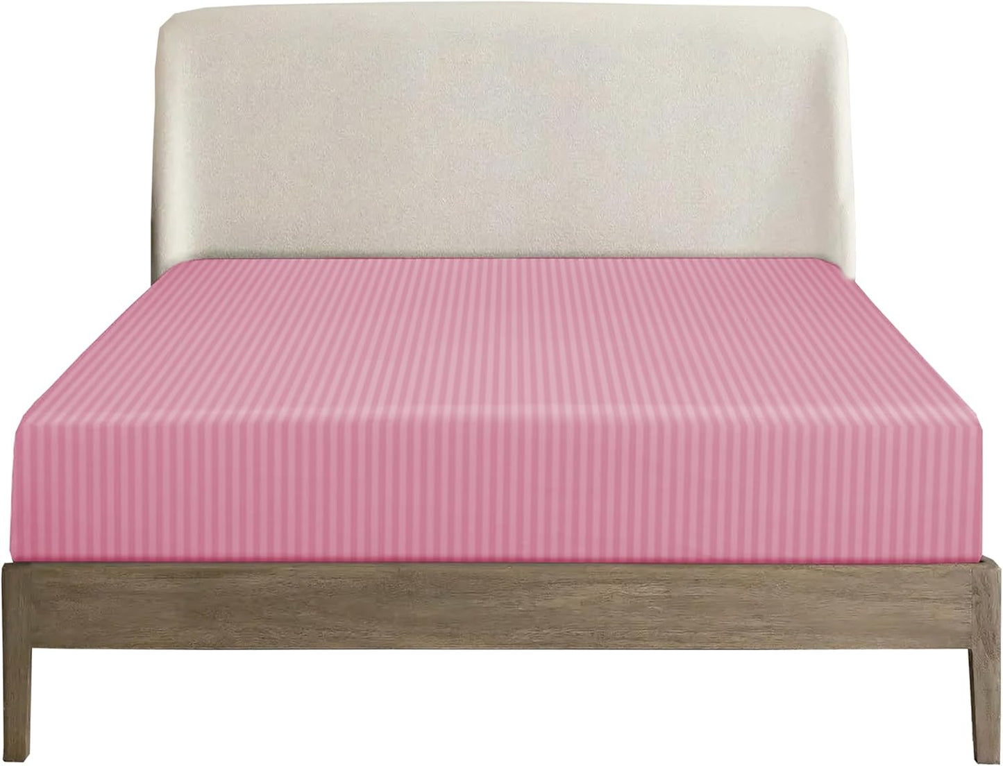 Charms Trend Modern Stripe White Fitted Sheet 30cm / 12” Deep Easy Care Bedding Poly Cotton Bed Sheets