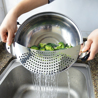 Stainless Steel Pan Drainer Pasta Vegetable Strainer Colander Sieve