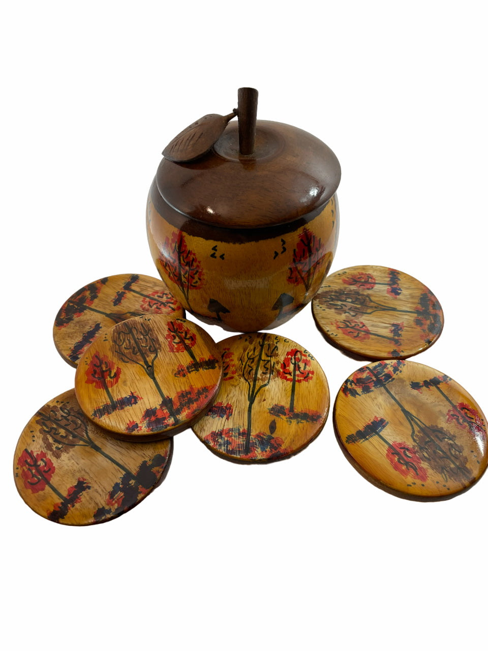 Handmade Wood Tea coasters set of 6