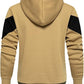 Mens Hoodie Zip up Hoodies Color Block Hooded Sweatshirt Long Sleeve Patchwork Tops with Pockets