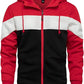 Mens Hoodie Zip up Hoodies Color Block Hooded Sweatshirt Long Sleeve Patchwork Tops with Pockets