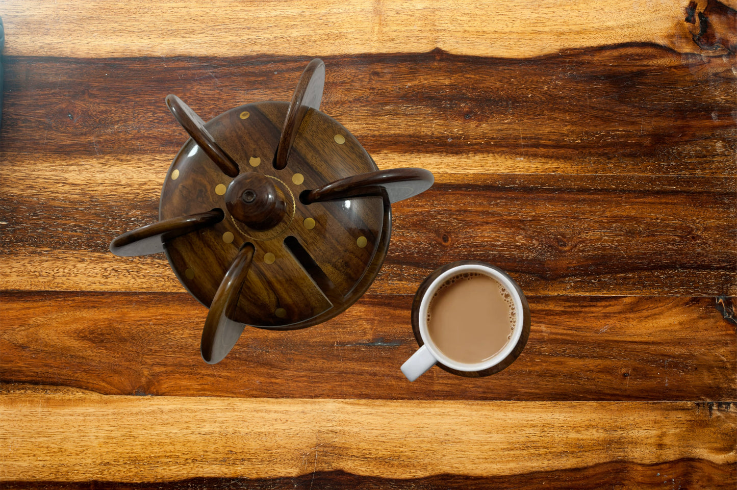 Handmade Wood Tea coasters set of 6