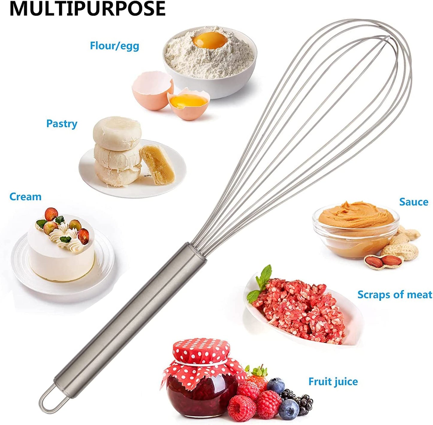 Professional Stainless Steel Heavy Duty Balloon Whisk