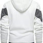 Mens Hoodie Zip up Hoodies Color Block Hooded Sweatshirt Long Sleeve Patchwork Tops with Pockets