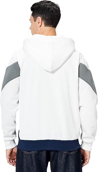Mens Hoodie Zip up Hoodies Color Block Hooded Sweatshirt Long Sleeve Patchwork Tops with Pockets