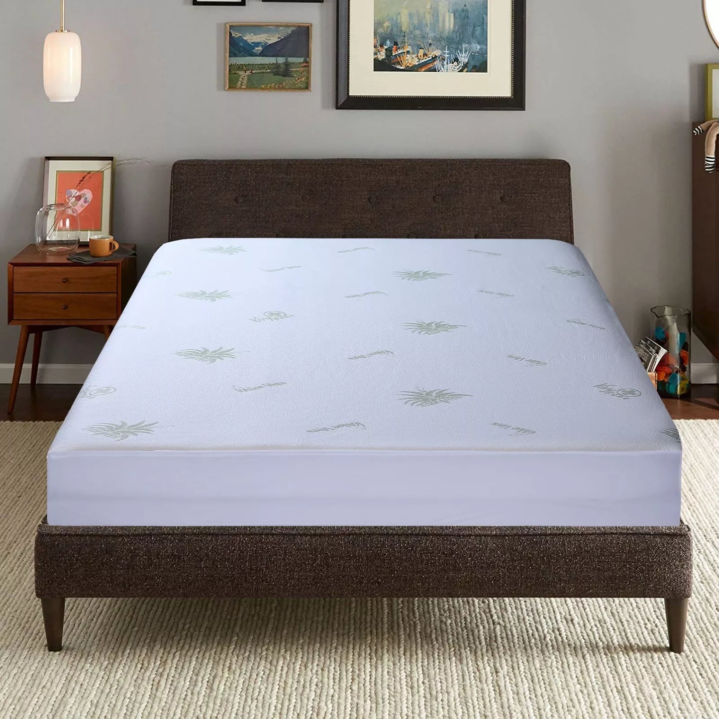 Charms Trend Extra Deep Quilted Non Waterproof Mattress Bamboo Protector Cover