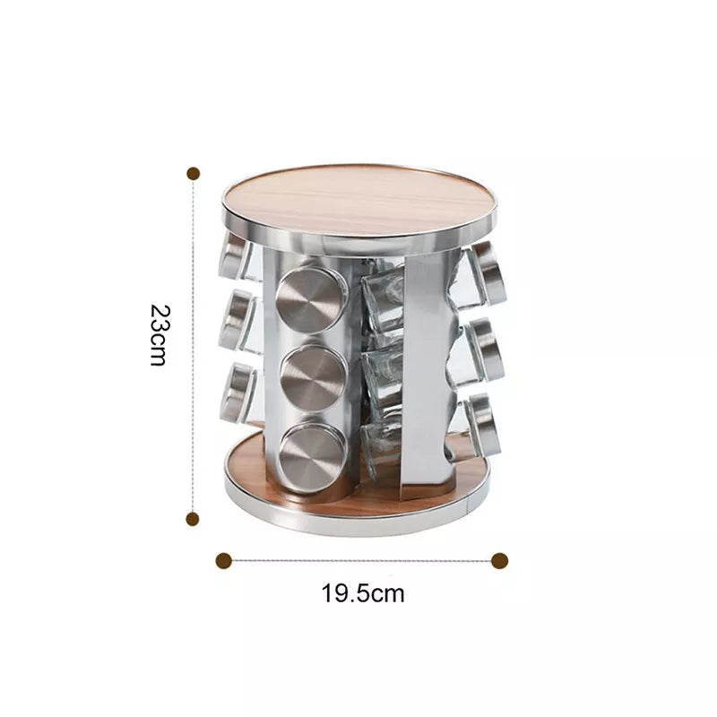 Spice Rack Organizer with 12 Empty Spice Jars