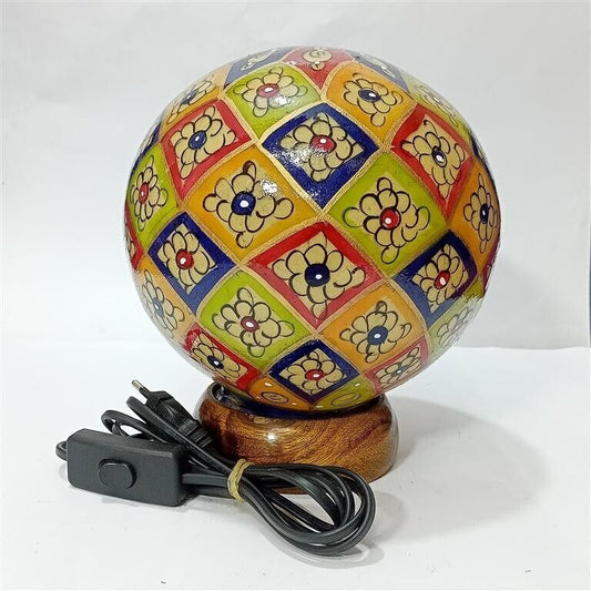 Camel Skin Lamp Round Shape/Hand Painted & Hand Made Lamp/Camel Skin Lamp /(8 inch)