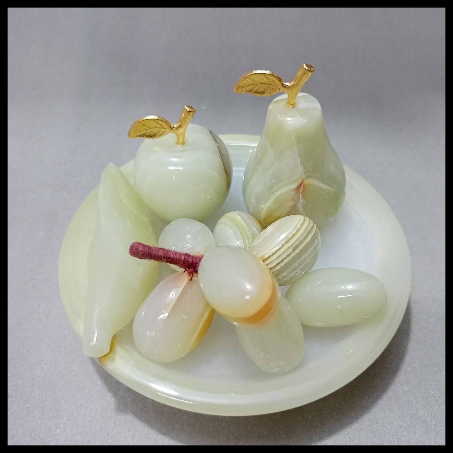 Onyx Fruit Set/Pakistani Handcrafted Marble Fruit Set/For Homedecor/6 inches