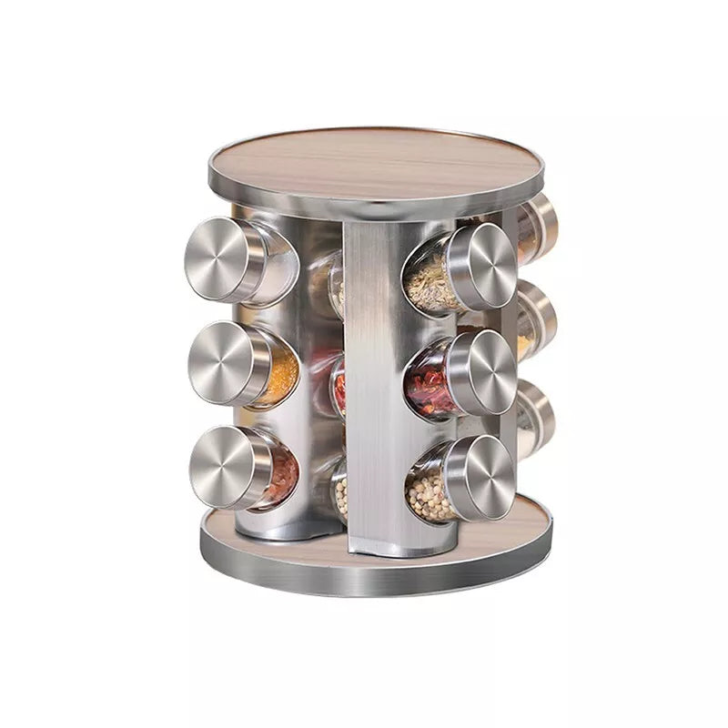 Spice Rack Organizer with 12 Empty Spice Jars