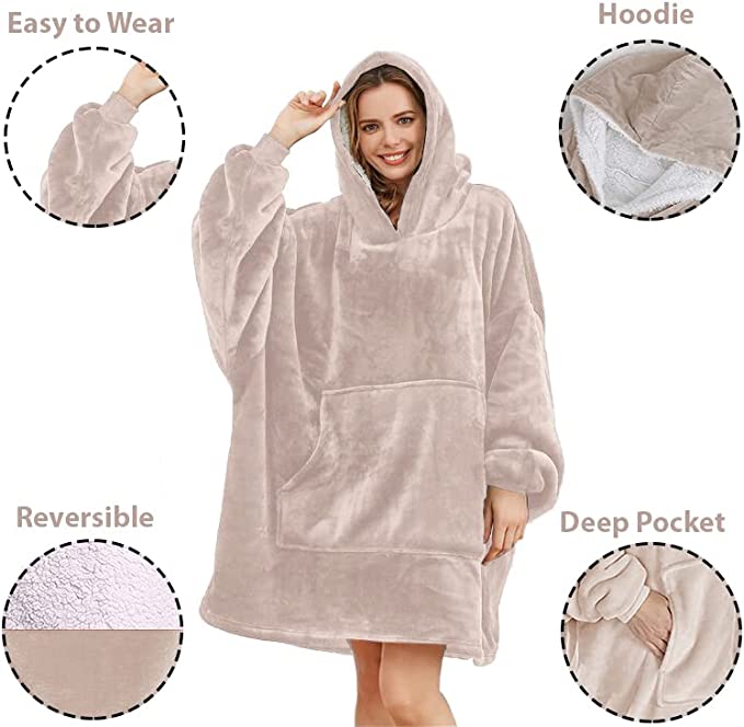 Charms Trend Oversized Blanket Hoodie Sherpa Fleece